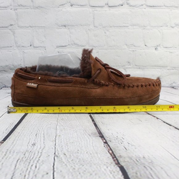 LL BEAN Shearling Lined Moccasins Slippers 11 M - Picture 7 of 8